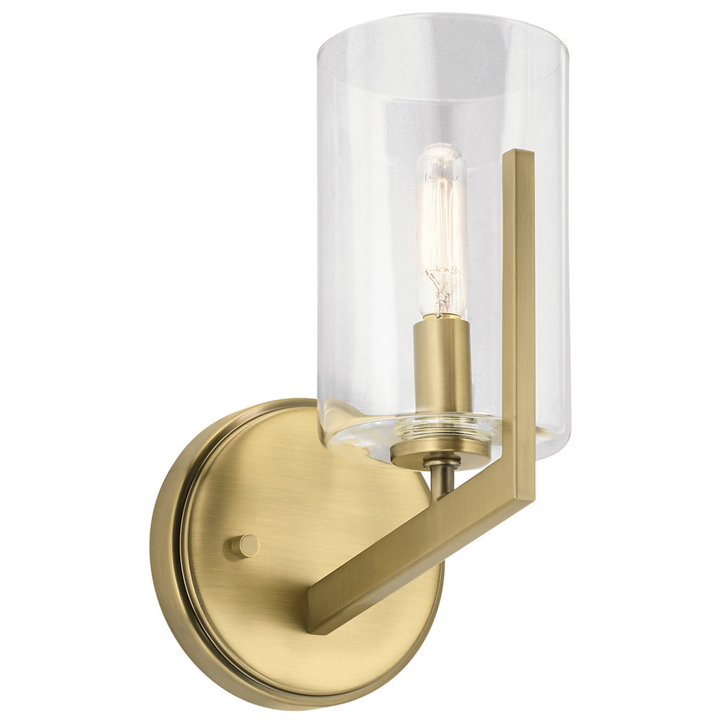 Quintiesse Nye Wall Light in Brushed Natural Brass