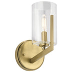 Quintiesse Nye Wall Light in Brushed Natural Brass