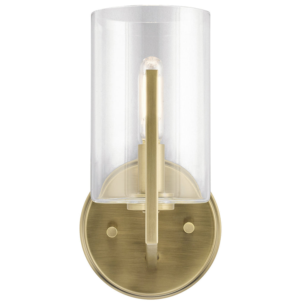 Quintiesse Nye Wall Light in Brushed Natural Brass
