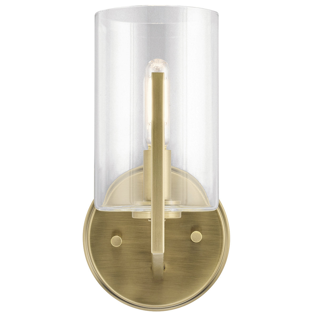 Quintiesse Nye Wall Light in Brushed Natural Brass