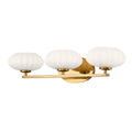 Quintiesse Pim Bathroom 3 Light Wall Light in Fox Gold