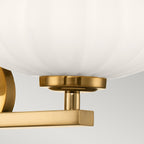 Quintiesse Pim Bathroom 3 Light Wall Light in Fox Gold