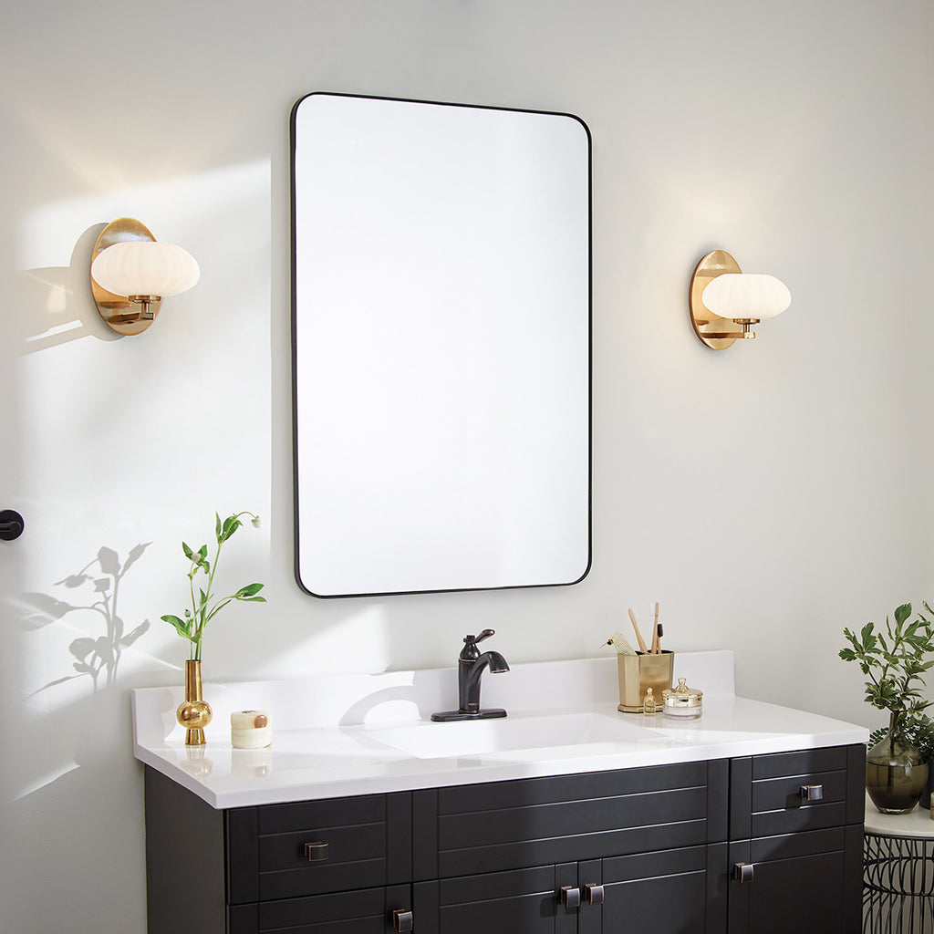 Quintiesse Pim Bathroom Wall Light in Fox Gold