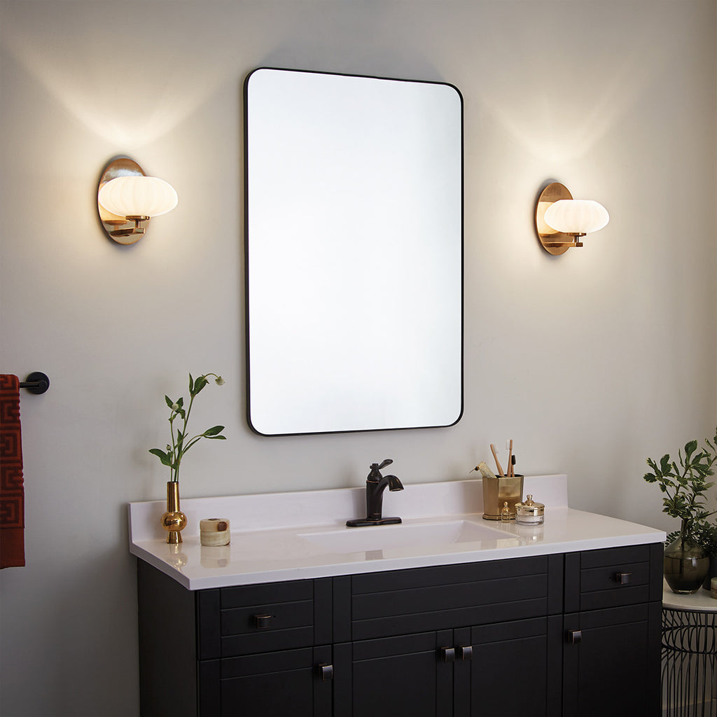 Quintiesse Pim Bathroom Wall Light in Fox Gold