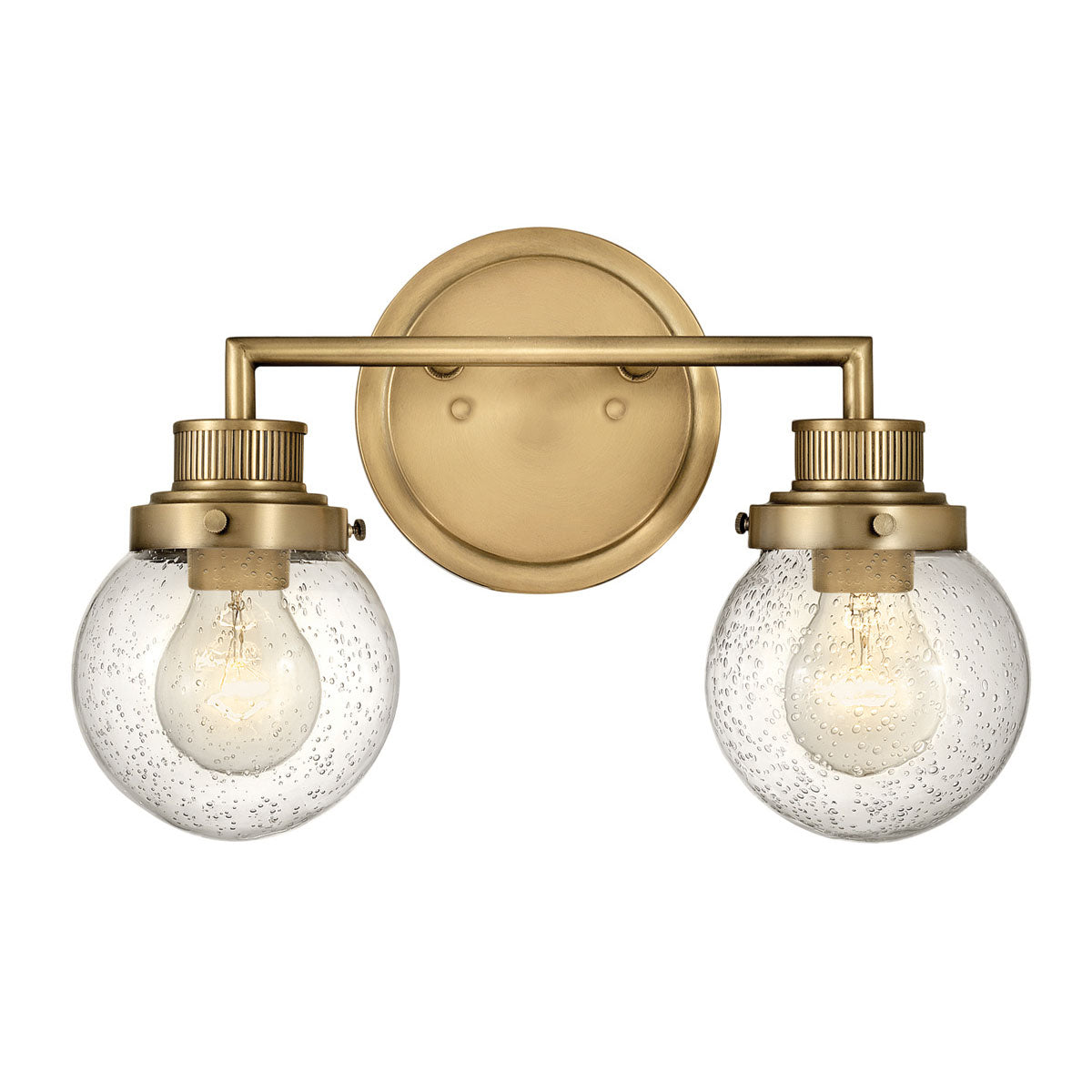 Quintiesse Poppy Bathroom 2 Light Wall Light in Heritage Brass