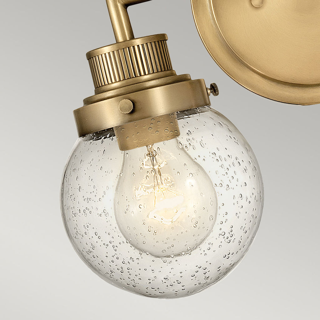 Quintiesse Poppy Bathroom 2 Light Wall Light in Heritage Brass