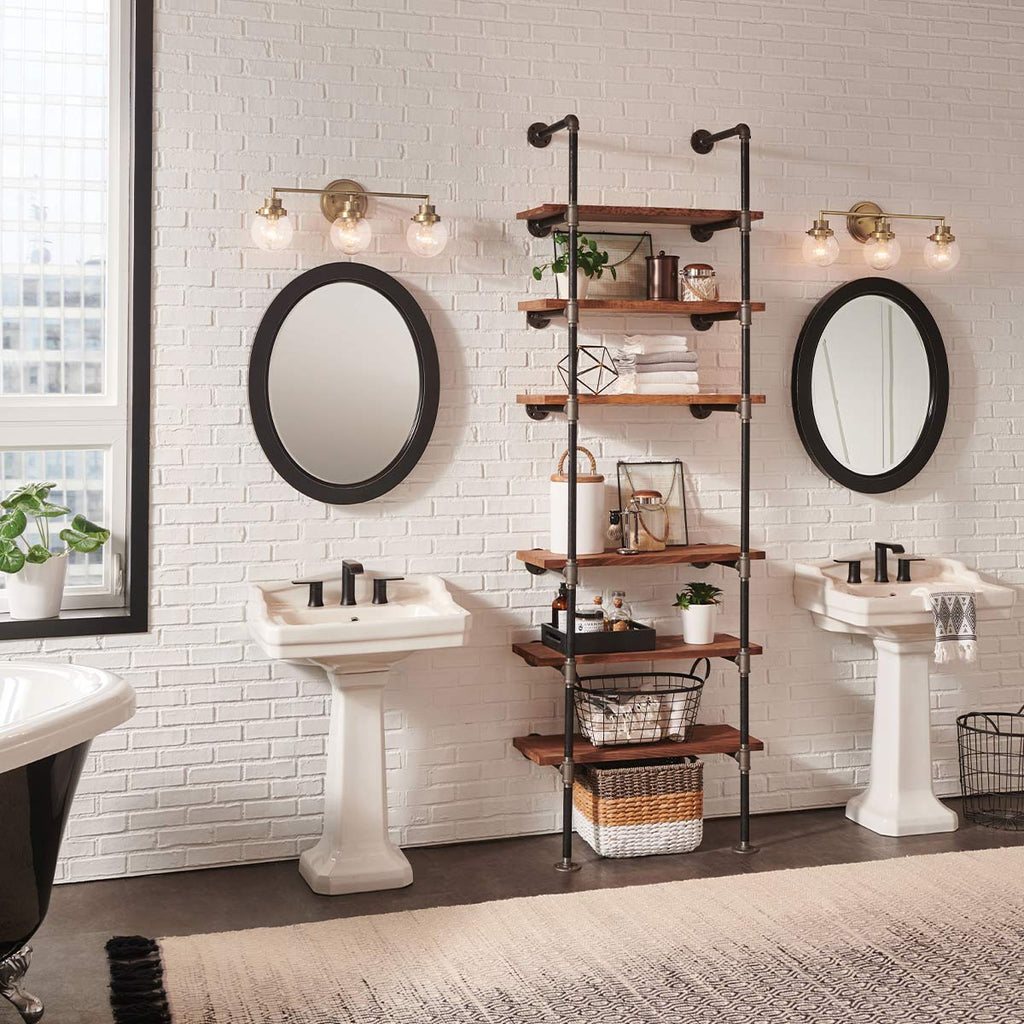 Quintiesse Poppy Bathroom 3 Light Wall Light in Heritage Brass