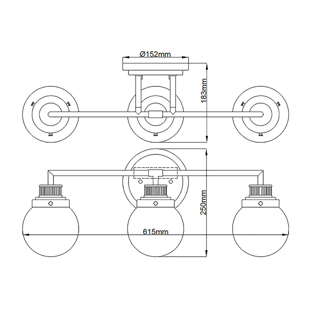 Quintiesse Poppy Bathroom 3 Light Wall Light in Heritage Brass