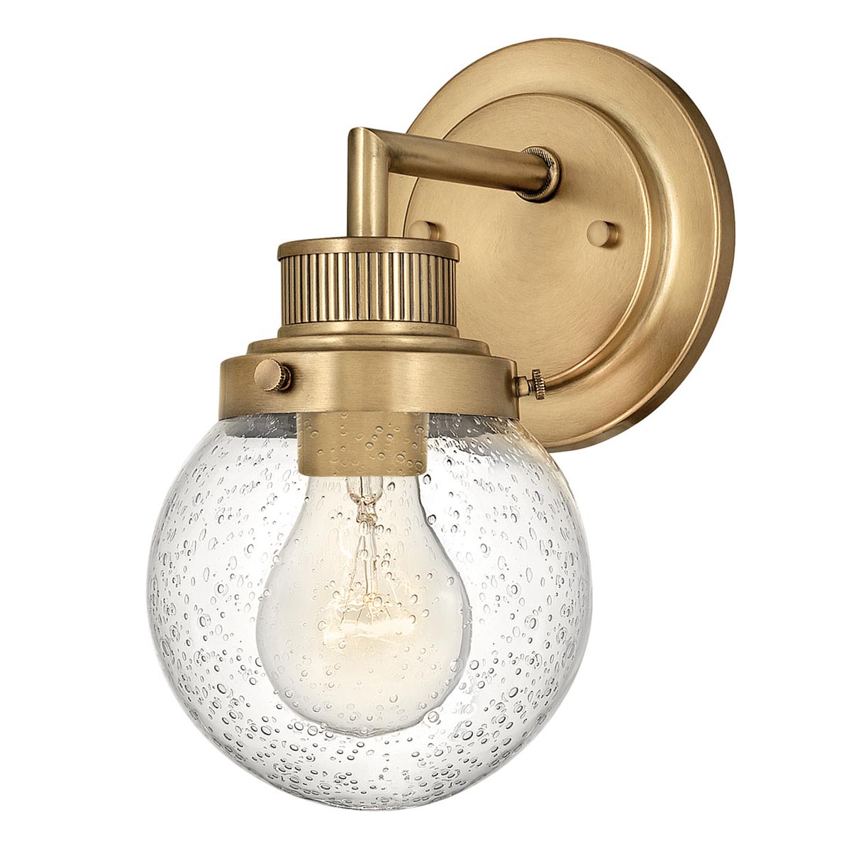 Quintiesse Poppy Bathroom Wall Light in Heritage Brass