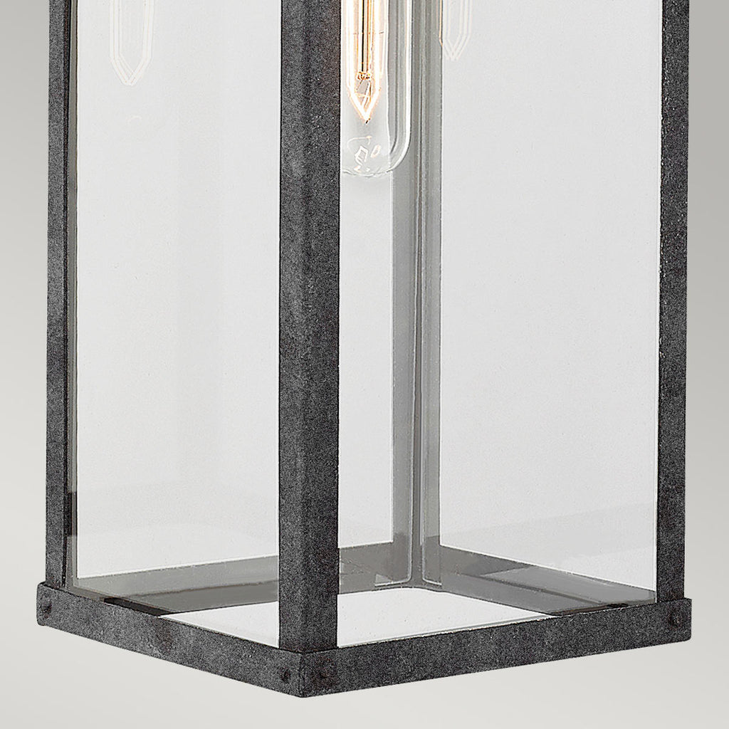 Quintiesse Porter Outdoor Large Wall Lantern in Aged Zinc