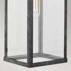 Quintiesse Porter Outdoor Large Wall Lantern in Aged Zinc