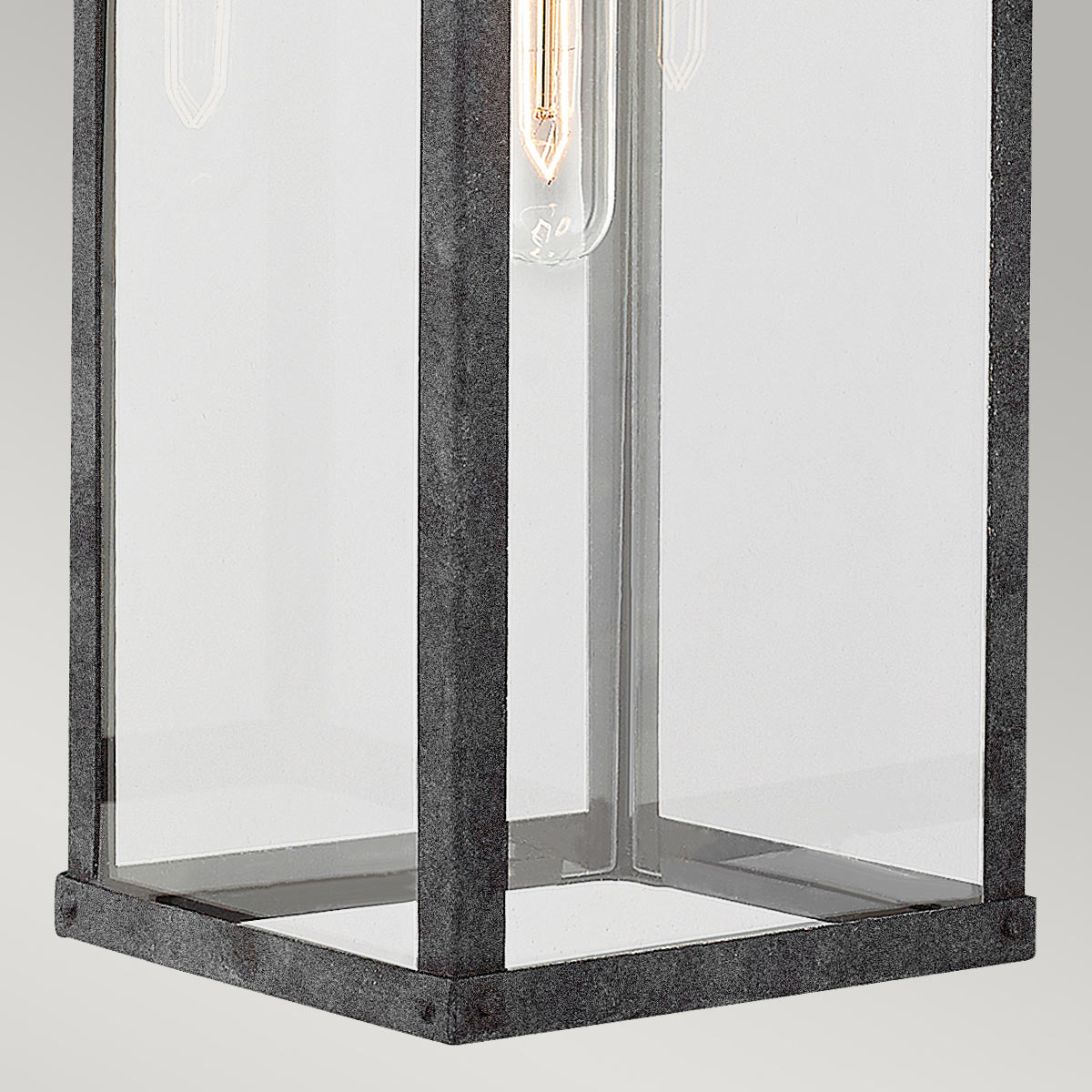 Quintiesse Porter Outdoor Large Wall Lantern in Aged Zinc
