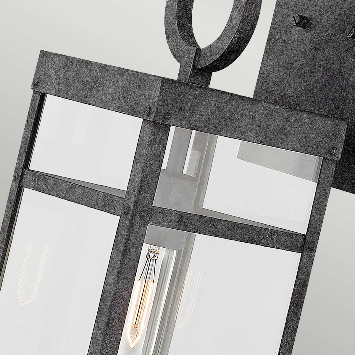 Quintiesse Porter Outdoor Large Wall Lantern in Aged Zinc