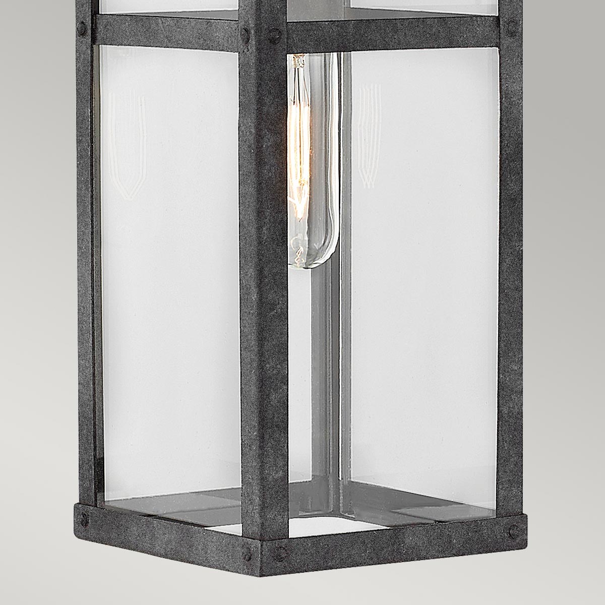 Quintiesse Porter Outdoor Medium Wall Lantern in Aged Zinc