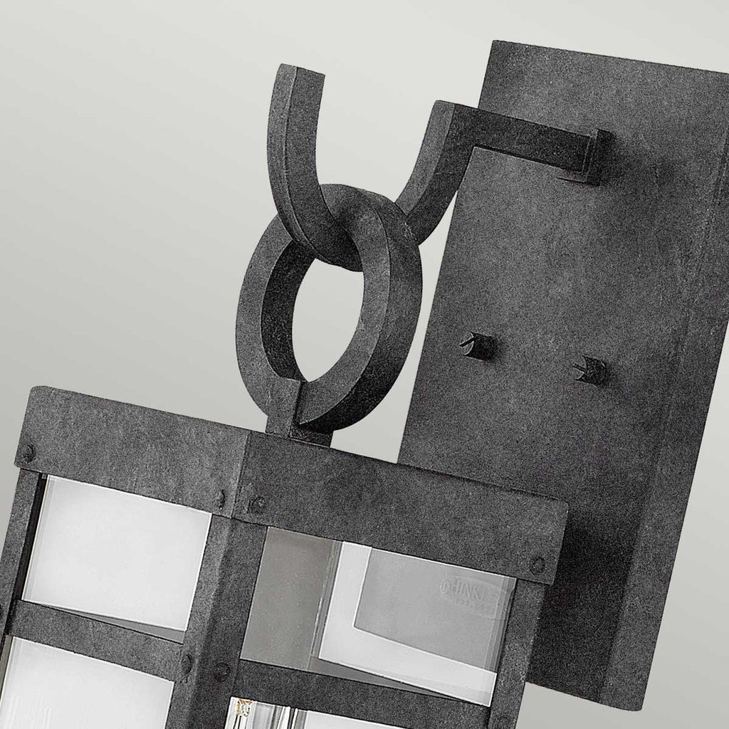 Quintiesse Porter Outdoor Medium Wall Lantern in Aged Zinc