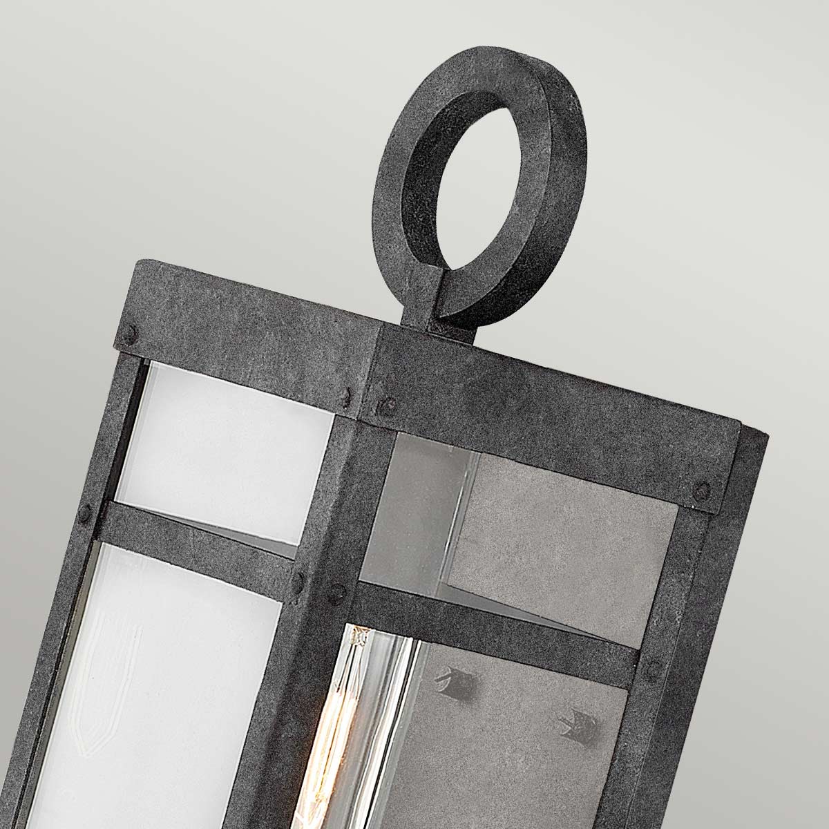 Quintiesse Porter Outdoor Small Wall Lantern in Aged Zinc