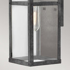 Quintiesse Porter Outdoor Small Wall Lantern in Aged Zinc
