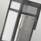 Quintiesse Porter Outdoor Small Wall Lantern in Aged Zinc