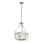 Quintiesse Roux 3 Light Pendant/ Semi-Flush in Brushed Nickel