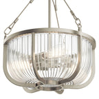 Quintiesse Roux 3 Light Pendant/ Semi-Flush in Brushed Nickel