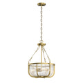 Quintiesse Roux 3 Light Pendant/ Semi-Flush in Natural Brass