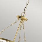 Quintiesse Roux 3 Light Pendant/ Semi-Flush in Natural Brass