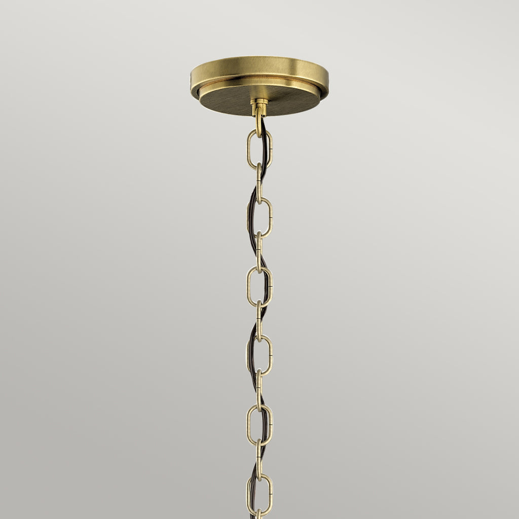 Quintiesse Roux 3 Light Pendant/ Semi-Flush in Natural Brass