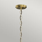Quintiesse Roux 3 Light Pendant/ Semi-Flush in Natural Brass