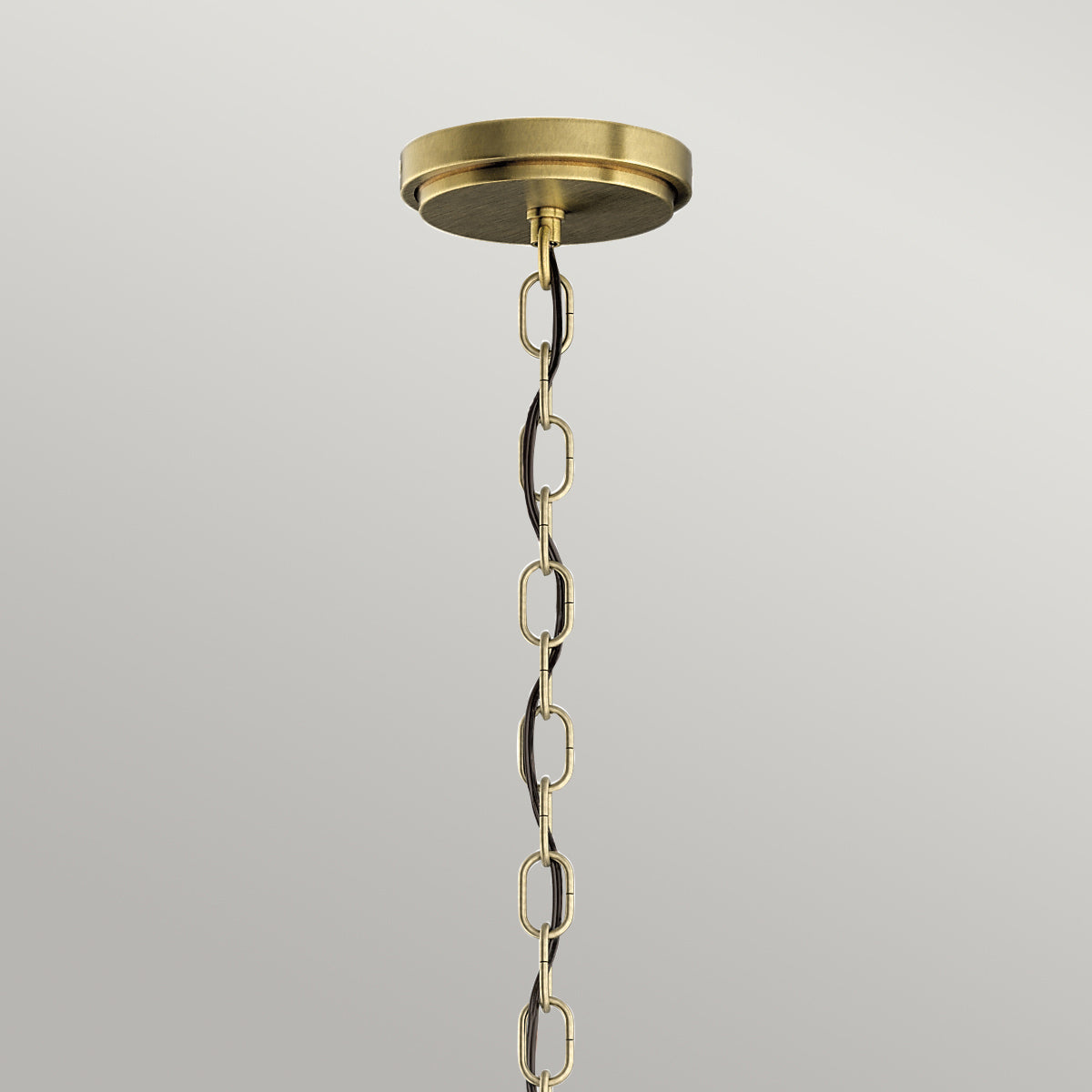 Quintiesse Roux 3 Light Pendant/ Semi-Flush in Natural Brass