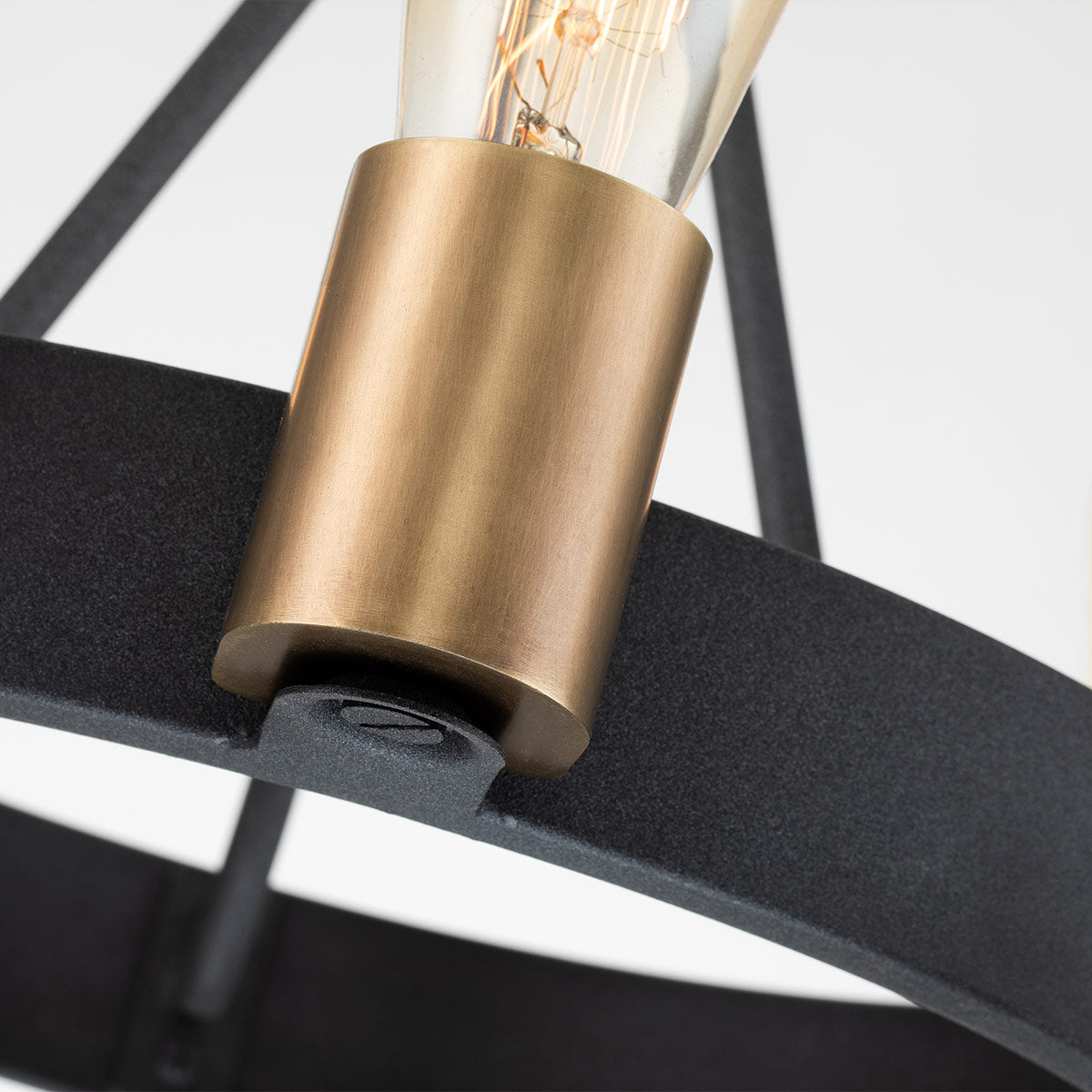 Quintiesse Silas 3 Light Pendant/ Semi-Flush in Aged Zinc & Heritage Brass