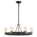 Quintiesse Silas 5 Light Pendant/ Semi-Flush in Aged Zinc & Heritage Brass
