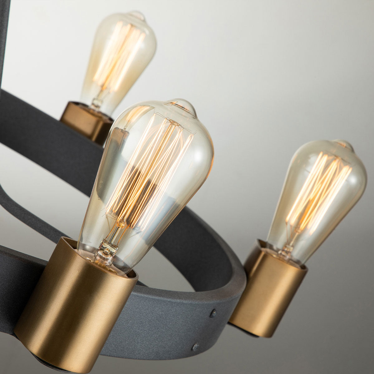 Quintiesse Silas 5 Light Pendant/ Semi-Flush in Aged Zinc & Heritage Brass