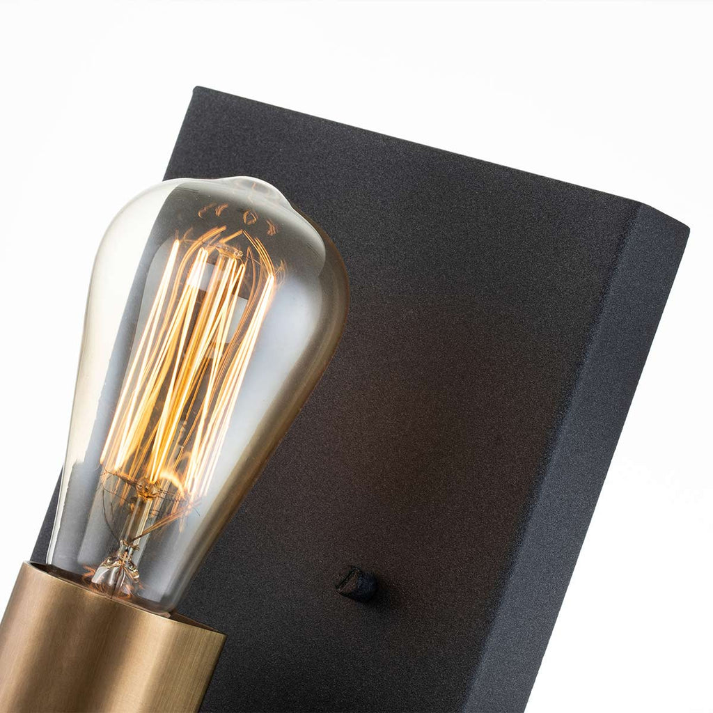 Quintiesse Silas Wall Light in Aged Zinc & Heritage Brass