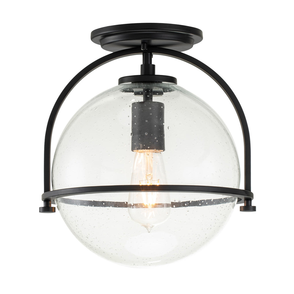 Quintiesse Somerset Flush in Black with Clear Shade with Clear Shade
