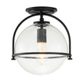 Quintiesse Somerset Flush in Black with Clear Shade with Clear Shade