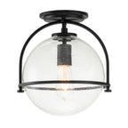 Quintiesse Somerset Flush in Black with Clear Shade with Clear Shade