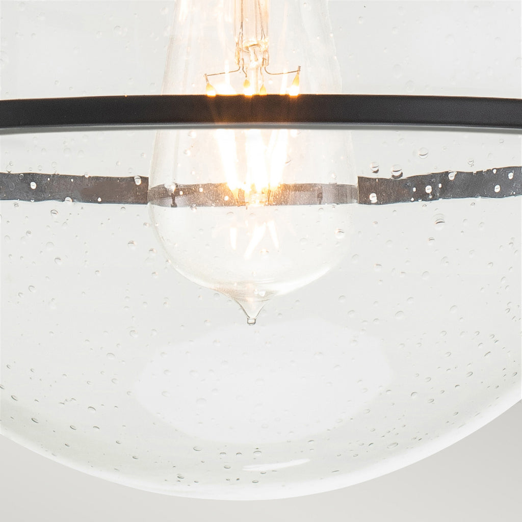 Quintiesse Somerset Flush in Black with Clear Shade with Clear Shade