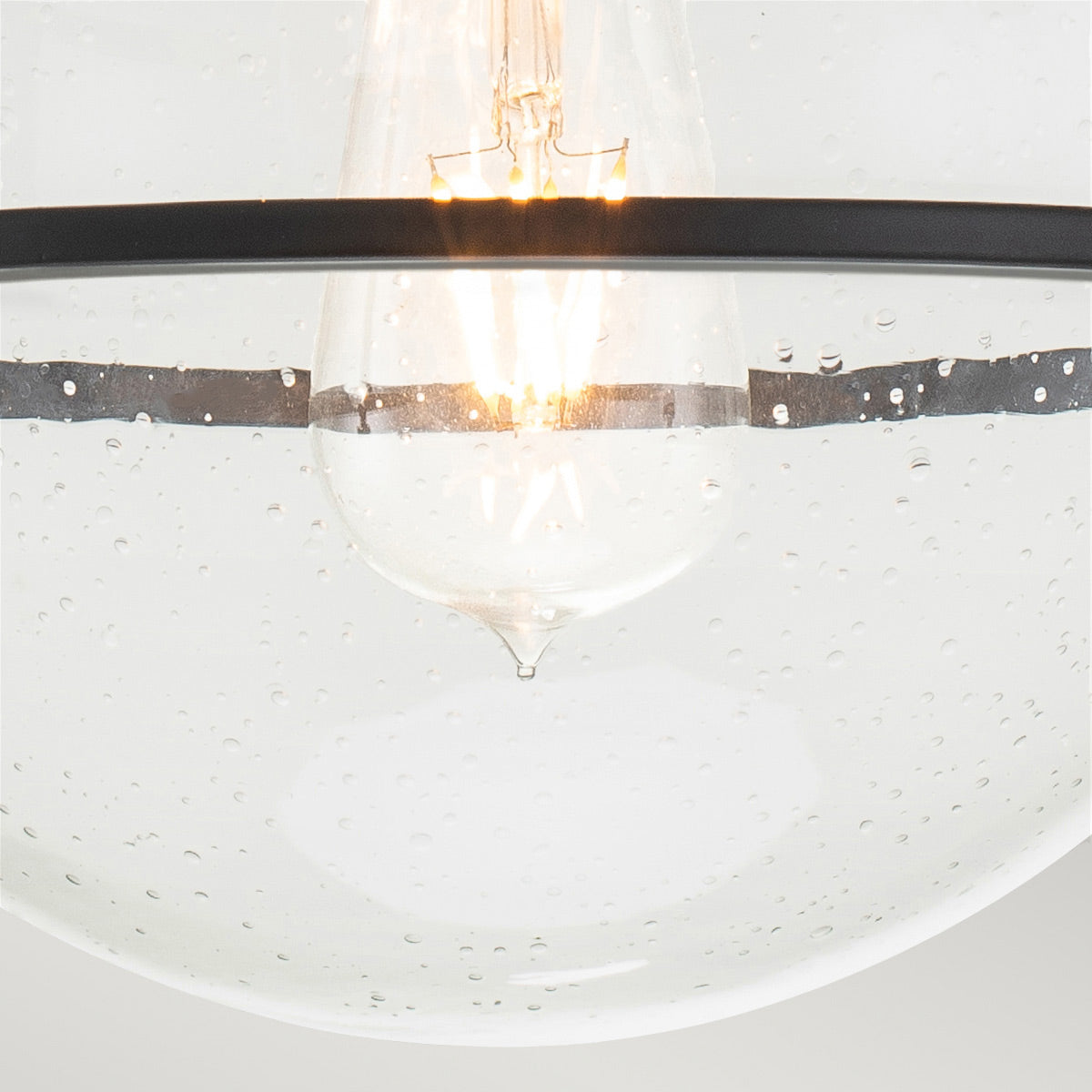 Quintiesse Somerset Flush in Black with Clear Shade with Clear Shade
