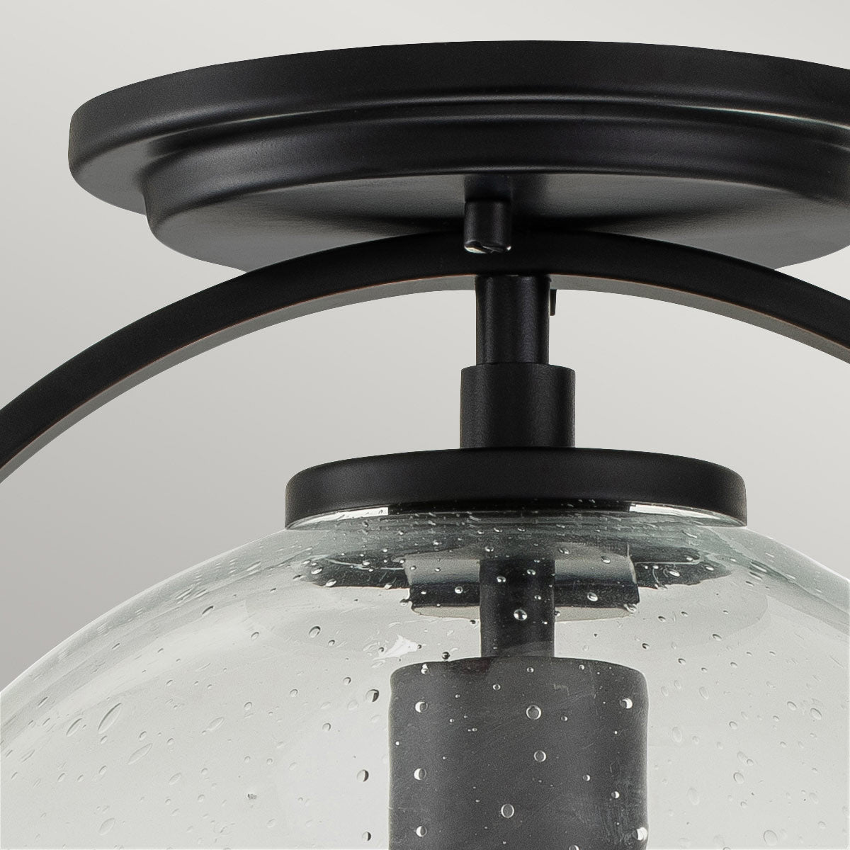 Quintiesse Somerset Flush in Black with Clear Shade with Clear Shade