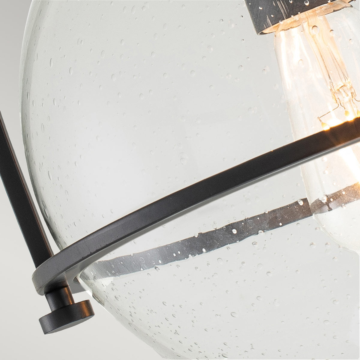 Quintiesse Somerset Flush in Black with Clear Shade with Clear Shade