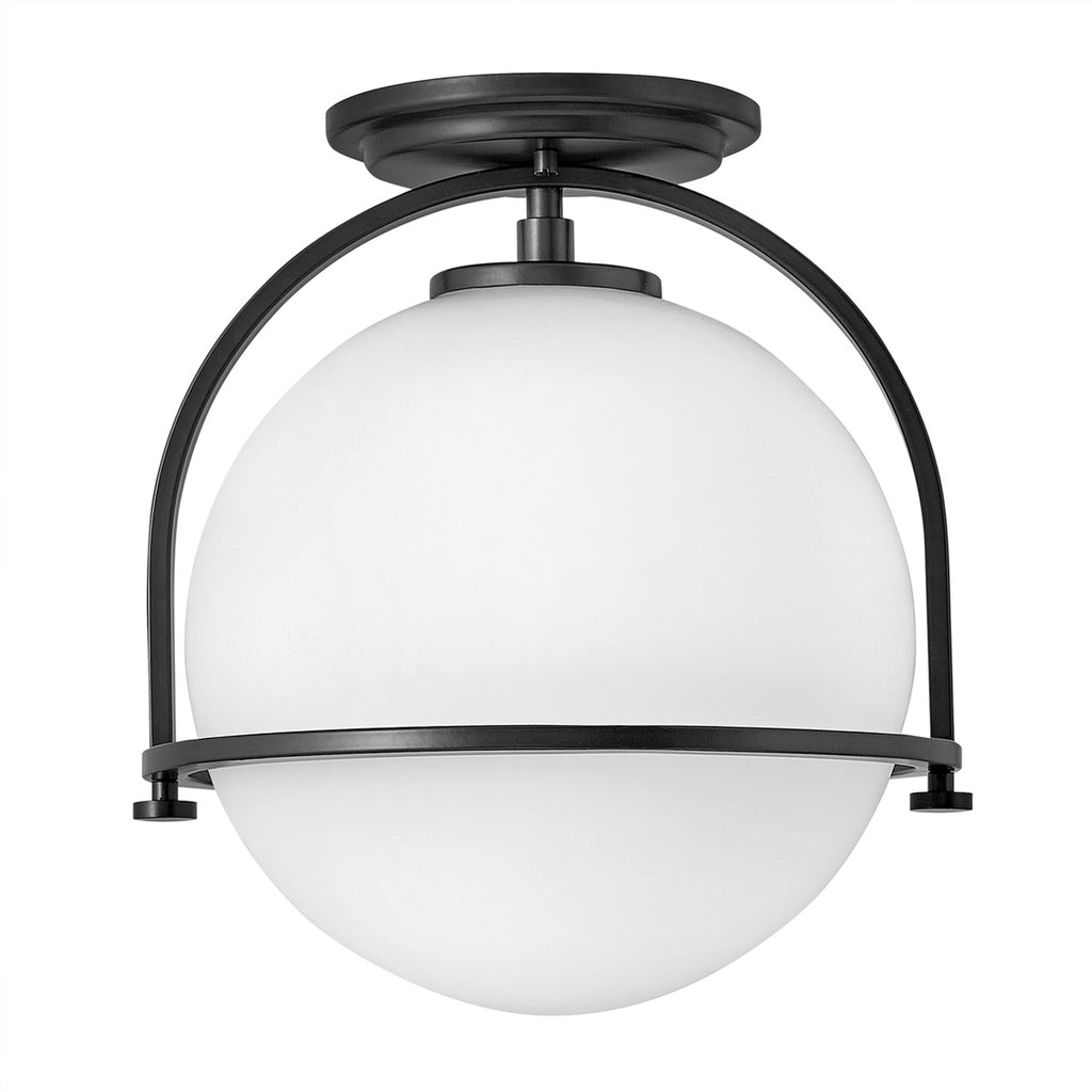 Quintiesse Somerset Flush in Black with Opal Shade