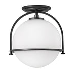 Quintiesse Somerset Flush in Black with Opal Shade