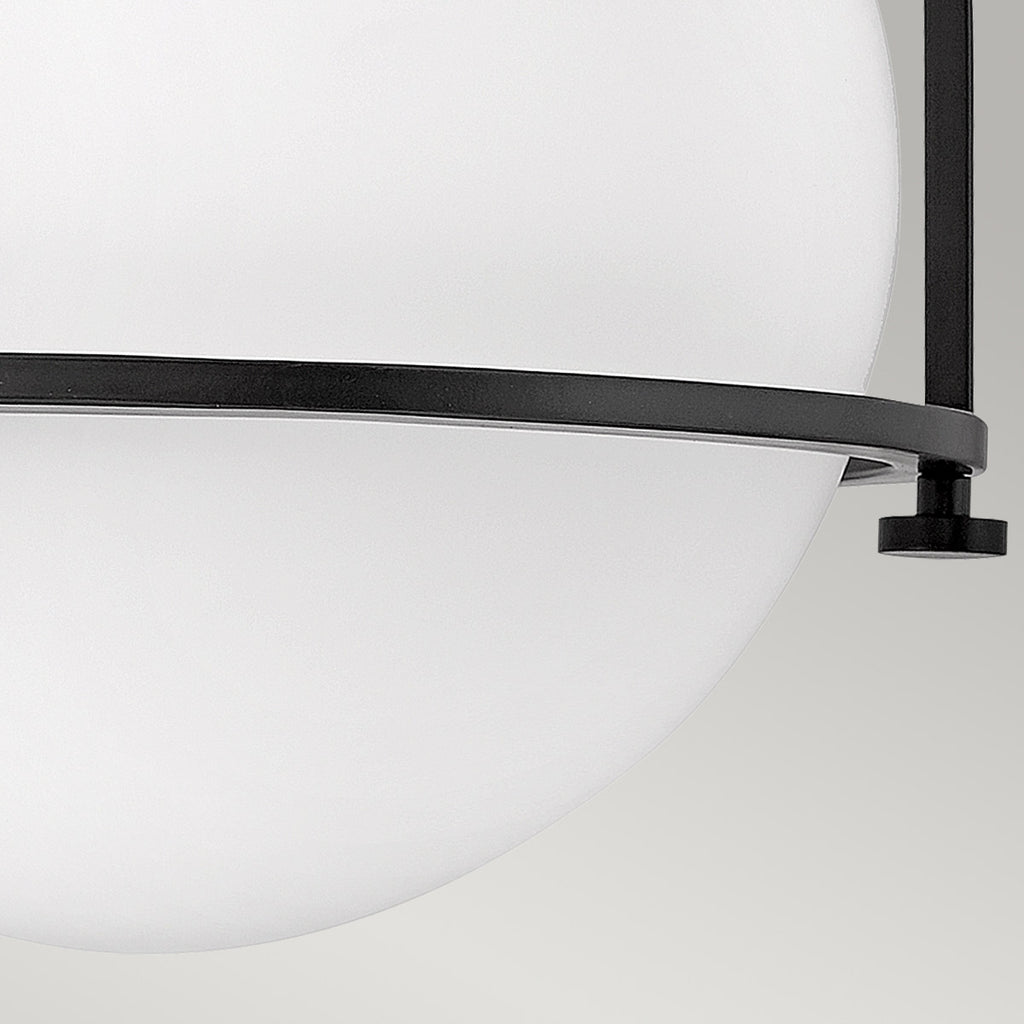 Quintiesse Somerset Flush in Black with Opal Shade
