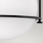 Quintiesse Somerset Flush in Black with Opal Shade