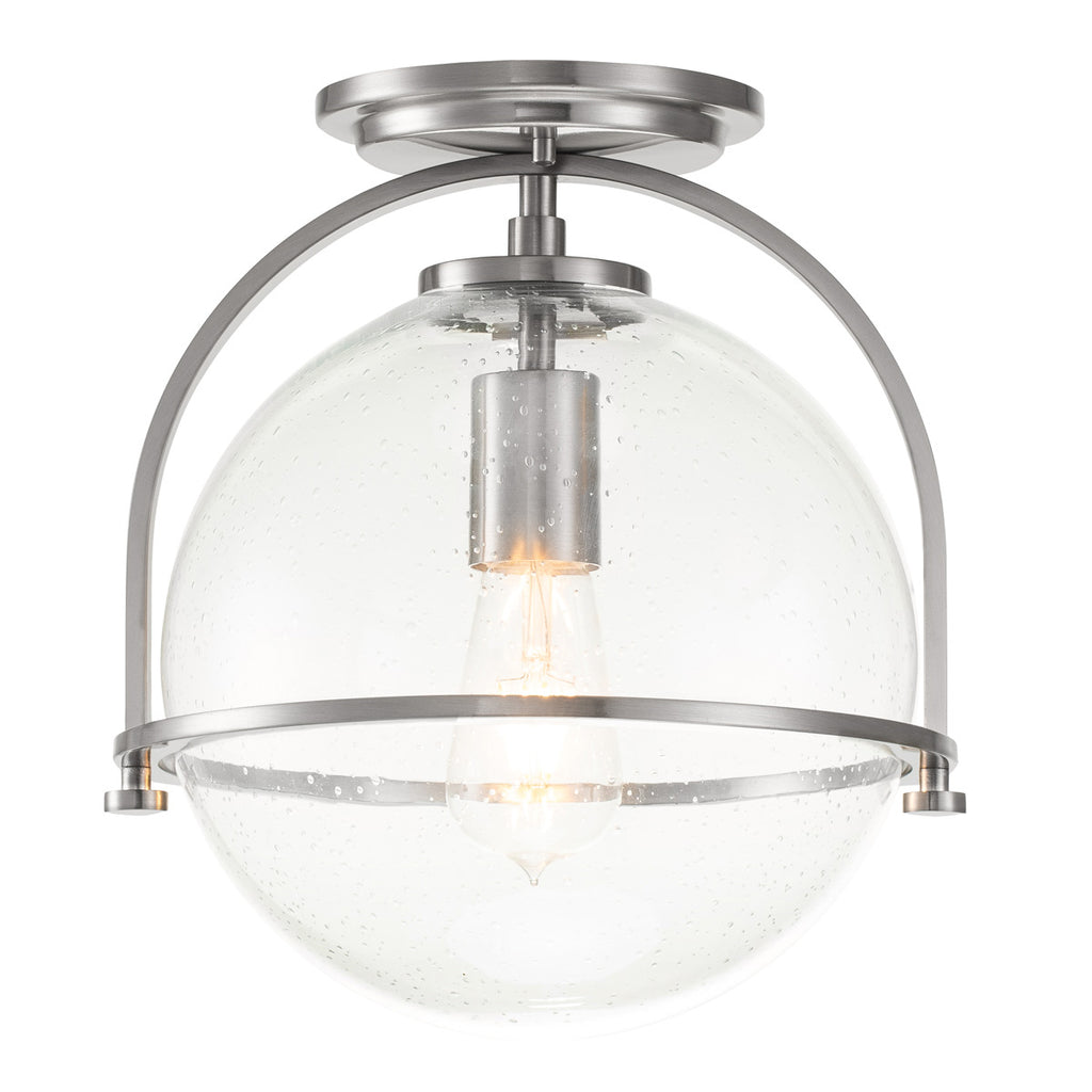 Quintiesse Somerset Flush in Brushed Nickel with Clear Shade