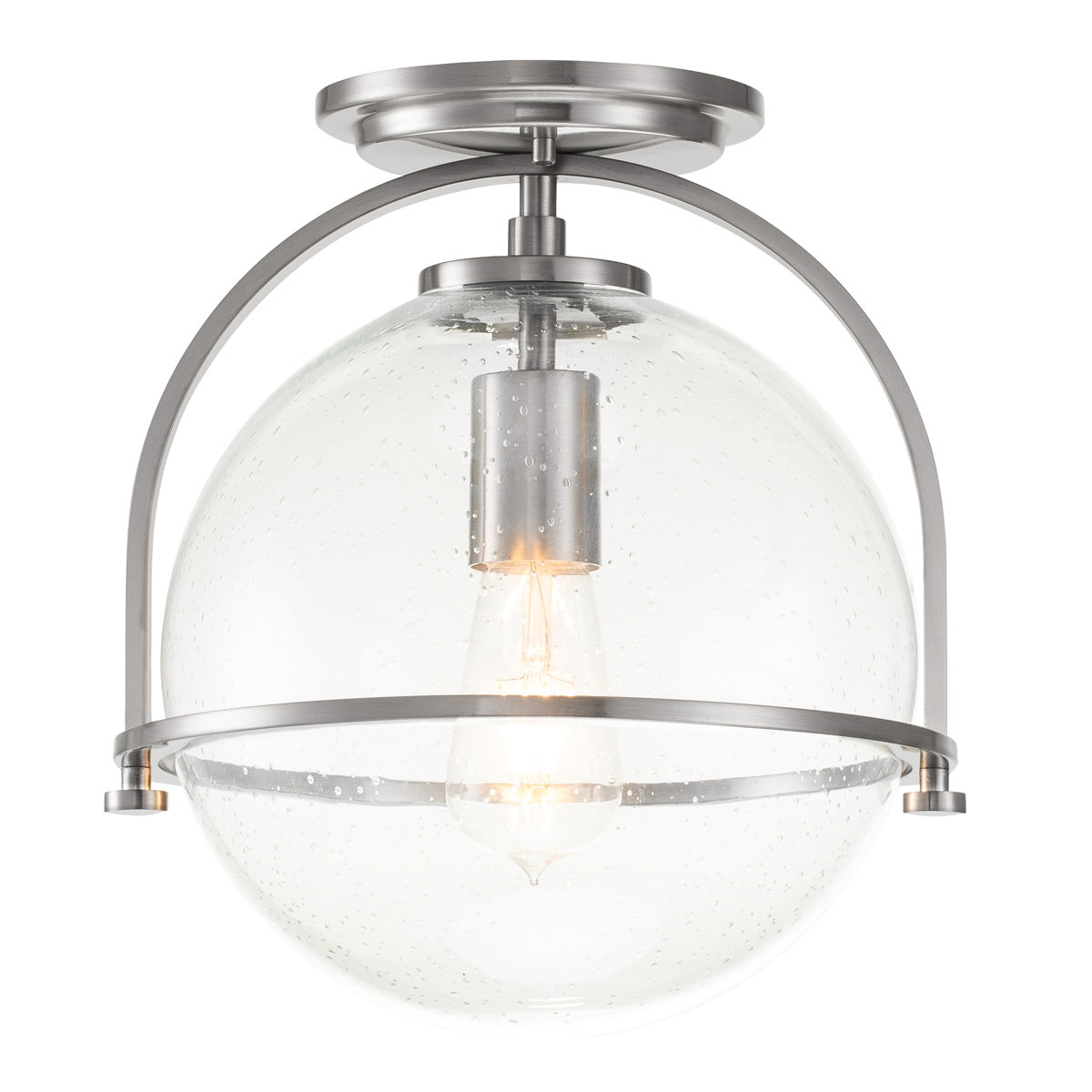 Quintiesse Somerset Flush in Brushed Nickel with Clear Shade