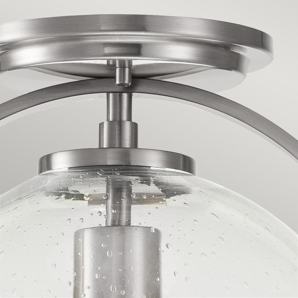 Quintiesse Somerset Flush in Brushed Nickel with Clear Shade