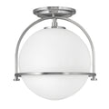 Quintiesse Somerset Flush in Brushed Nickel with Opal Shade