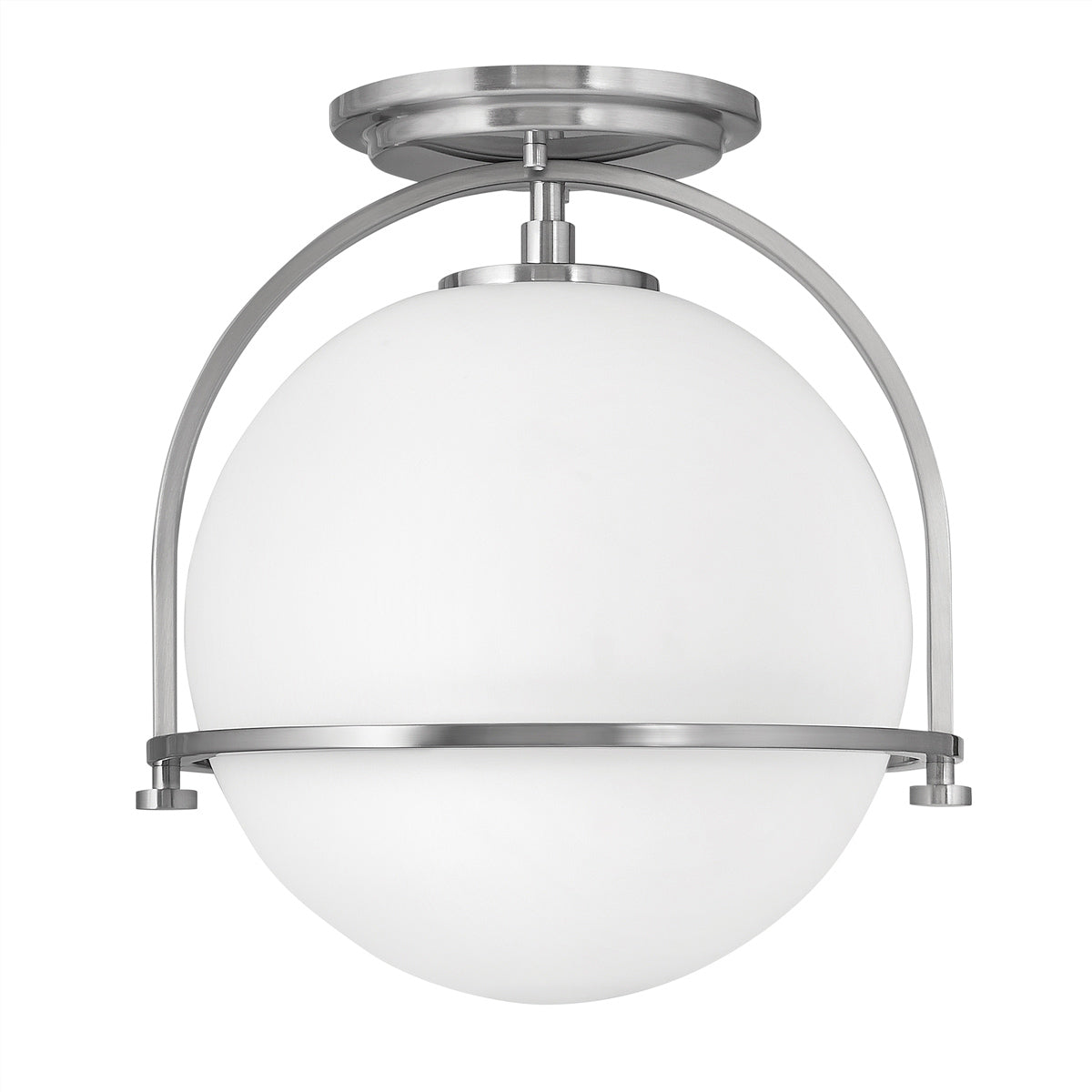 Quintiesse Somerset Flush in Brushed Nickel with Opal Shade