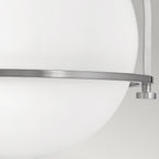 Quintiesse Somerset Flush in Brushed Nickel with Opal Shade